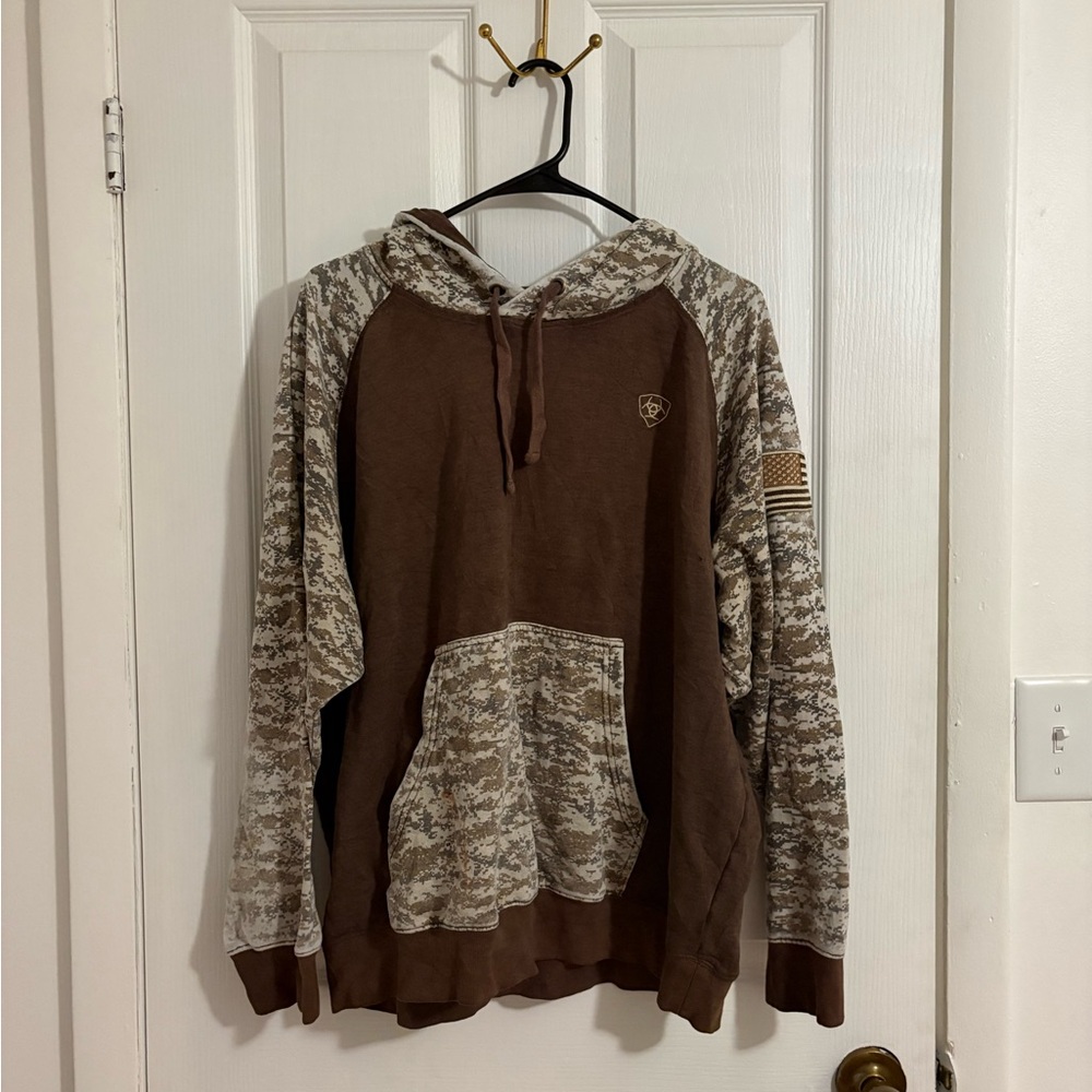 Ariat Brown Hoodie with Camo Accent